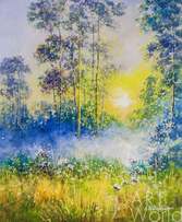Картина маслом "Гуляет солнце в дремлющем лесу…" N2 Артворлд.ру
