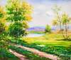 картина масло холст Картина маслом "Летний день. Вид на озеро и горы", Шарабарин Андрей, LegacyArt