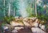 картина масло холст Картина маслом "Утром в лесу у ручья", Картины в интерьер, LegacyArt Артворлд.ру