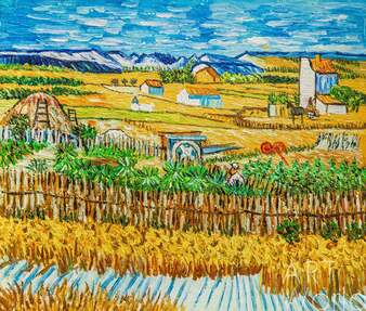 Копия картины Ван Гога "Жатва (Урожай в Ла Кро)" (копия Анджея Влодарчика) Артворлд.ру