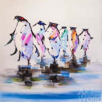 Картина маслом "Королевский пингвин. Неспешной походкой…" Артворлд.ру