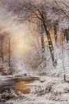 картина масло холст Картина маслом "Зимний лес окутан снегом", Шарабарин Андрей, LegacyArt Артворлд.ру