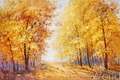 картина масло холст Пейзаж маслом "Листья на деревьях золотом горят…", Шарабарин Андрей, LegacyArt