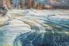 картина масло холст Пейзаж маслом "У реки в заснеженном лесу", Влодарчик Анджей, LegacyArt