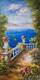 картина масло холст Средиземноморский пейзаж маслом "Вид на море с балкона N5", Влодарчик Анджей, LegacyArt
