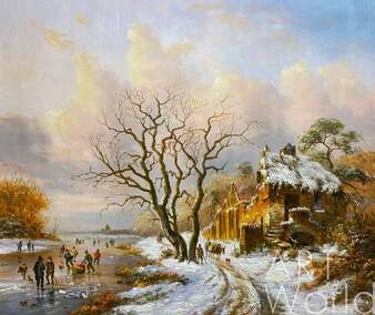 Вольная копия картины "Зимний пейзаж" Артворлд.ру