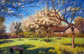 Копия картины "Цветущие яблони", художник Савелий Камский Артворлд.ру