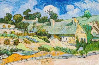 Копия картины Ван Гога "Дома с соломенными крышами, Кордевиль", художник Анджей Влодарчик  Артворлд.ру