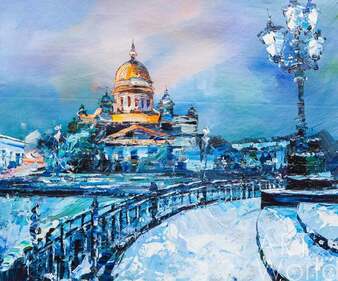 Картина маслом "Исаакиевский собор в морозный день" Артворлд.ру