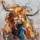 картина масло холст Картина маслом "Шотландский бычок", Родригес Хосе, LegacyArt