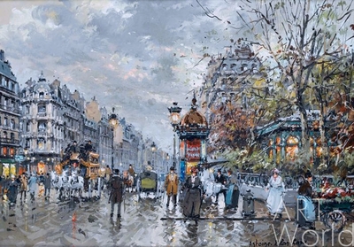 картина масло холст Rue Lafayette square Montholon Paris, Бланшар Антуан Артворлд.ру