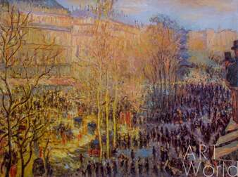 Копия картины Клода Моне "Бульвар Капуцинок в Париже (Boulevard des Capucines)", 1873 г. (худ. Савелия Камского) Артворлд.ру