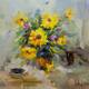 картина масло холст Картина маслом "Желтые цветы", Потапова Мария