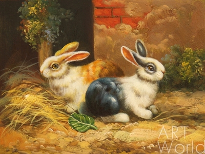 картина масло холст Прованские кролики, Потапова Мария Артворлд.ру