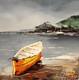 картина масло холст Оранжевая лодка у берега, Родригес Хосе, LegacyArt