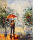 картина масло холст Влюбленные под дождем на бульваре, Родригес Хосе, LegacyArt