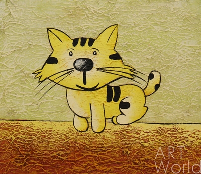 картина масло холст Желтая кошка, Картины в интерьер, LegacyArt Артворлд.ру