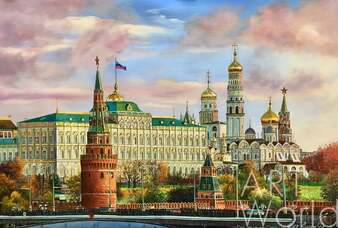 Картина маслом "Утро красит нежным светом стены древнего Кремля" Артворлд.ру