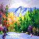 картина масло холст Цветные сны о горах, Виверс Кристина, LegacyArt