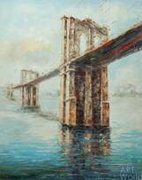 Картина маслом "Нью-Йорк,  Бруклинский мост" Артворлд.ру