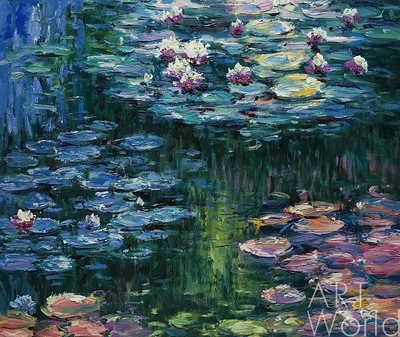 картина масло холст "Водяные лилии", N16, копия С.Камского картины Клода Моне, Моне Клод (Oscar-Claude Monet)