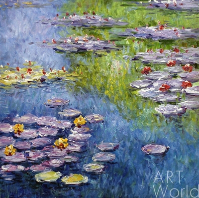 картина масло холст "Водяные лилии", N19, копия С.Камского картины Клода Моне, Моне Клод (Oscar-Claude Monet)