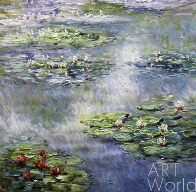 картина масло холст "Водяные лилии", N9, копия С.Камского картины Клода Моне, Моне Клод Артворлд.ру