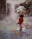 картина масло холст Картина маслом "Девушка под белым зонтом", Камский Савелий, LegacyArt