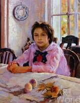 Портрет по мотивам картины "Девочка с персиками" В.Серова Артворлд.ру