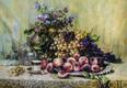картина масло холст Картина маслом "Натюрморт с персиками", Камский Савелий, LegacyArt
