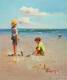 картина масло холст Картина маслом "Дети и море. N7", Камский Савелий, LegacyArt