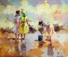 картина масло холст Пейзаж маслом "Дети на морском берегу. N17", Камский Савелий, LegacyArt