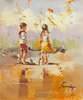 картина масло холст Пейзаж маслом "Дети на морском берегу. N18", Камский Савелий, LegacyArt