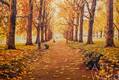 картина масло холст Пейзаж маслом "Осенью в парке", Камский Савелий, LegacyArt