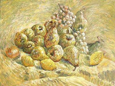 картина масло холст Копия картины Ван Гога "Натюрморт с виноградом, грушами и лимонами"  (копия Анджея Влодарчика), Влодарчик Анджей, LegacyArt Артворлд.ру