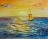 картина масло холст Морской пейзаж маслом "По солнечным волнам", Картины в интерьер, LegacyArt