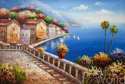 картина масло холст Пейзаж маслом "Средиземноморское настроение N9", Картины в интерьер, LegacyArt