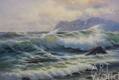 картина масло холст Морской пейзаж маслом "Бурное море весной N1", Лагно Дарья, LegacyArt
