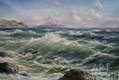 картина масло холст Морской пейзаж маслом "Бурное море весной N2", Лагно Дарья, LegacyArt