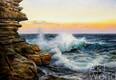картина масло холст Морской пейзаж «Волны у скал», Лагно Дарья, LegacyArt