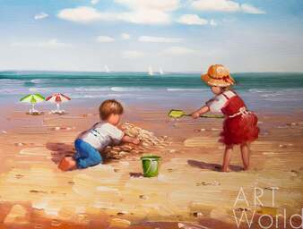 Картина в детскую "Дети на пляже (N14)"  Артворлд.ру