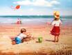 картина масло холст Картина в детскую "Дети на пляже (N8)" , Потапова Мария