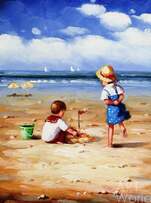 Картина в детскую "Дети на пляже (N12)"  Артворлд.ру