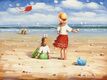 картина масло холст Картина в детскую "Дети на пляже (N9)" , Потапова Мария