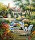 картина масло холст Пейзаж маслом "В саду у викторианского дома", Потапова Мария