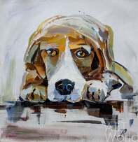 Картина с собакой "В ожидании хозяина N3" Артворлд.ру