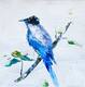 картина масло холст Картина маслом "Синяя птица счастья", серия "Птицы", Родригес Хосе, LegacyArt