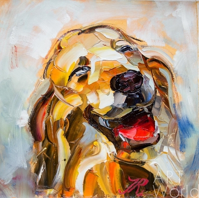картина масло холст Картина маслом "Собака: Я счастлив!", Родригес Хосе, LegacyArt Артворлд.ру