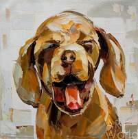 Картина маслом "Собака: Я счастлив! N2" Артворлд.ру