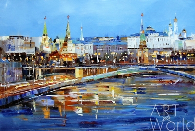 картина масло холст Городской пейзаж "Вид на Кремль через Большой Каменный мост N2", Родригес Хосе, LegacyArt Артворлд.ру